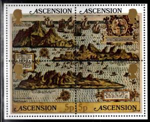 ASCENSION  Scott 289 Map of Ascension island mini sheet of 4