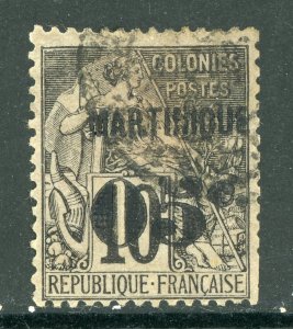 Martinique 1890 French Colony 5¢/10¢ First Issues Scott #12 VFU D787