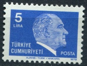 Turkey Sc#2132 MNH, 5L ultra & gray, Ataturk, Definitive (1979-1981) (1979)