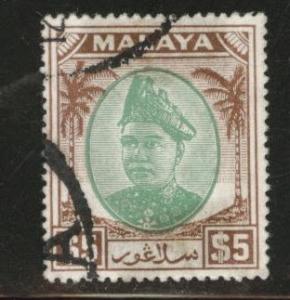 MALAYA Selangor Scott 94 used 1949 stamp tape stain