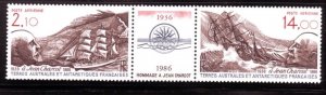 French Southern & Antarctic Territory Sc C93-94 NH J Charcot - Ships strip 1986