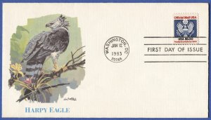 US 1983 Scott O133  $5 Great Seal on VF Unaddressed FDC - Eagle / Bird