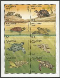 MALDIVE ISLANDS, 2093, MNH, SS, TURTLES