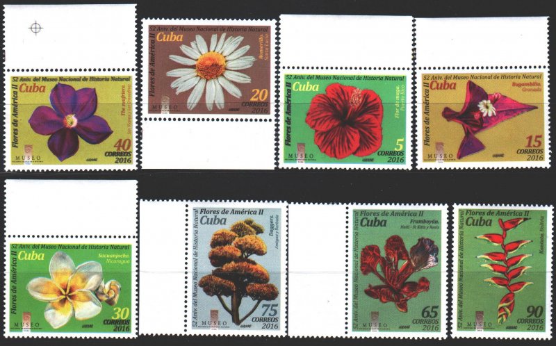 Cuba. 2016. 6114-21. Flowers, flora. MNH.