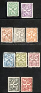 Malta Stamps # J1-10 MH VF Scott Value $52.00