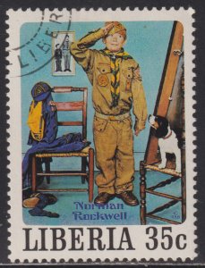 Liberia 857i Norman Rockwell Scouting 1979