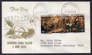 Aitutaki 124 US Bicentennial Typed FDC