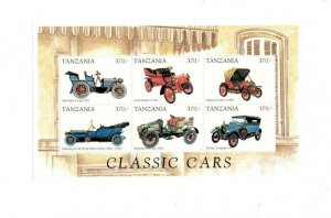 Tanzania 1998 - Classic Cars - Sheet of 6 Stamps - MNH 