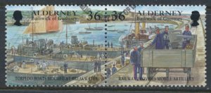 Alderney  SG A180a  SC# 181a Garrison Island  First Day of issue cancel see scan