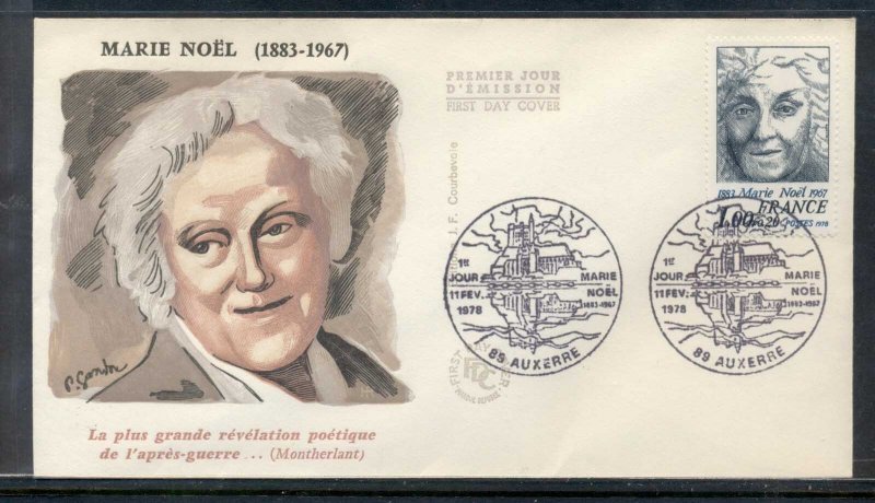 France 1978 Marie Noel FDC