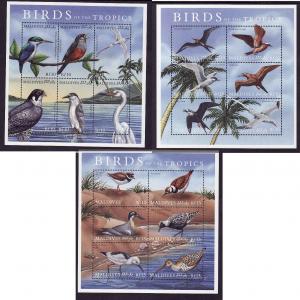 Maldives-SC#2473-5-three sheets of 6 Birds each-unused-NH-