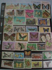 BUTTERFLY STAMP  90 DIFFERENT WORLDWIDE COLORFUL BEAUTIFUL BUTTERFLY USED STAMPS