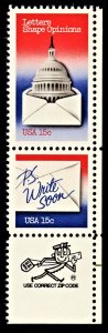 US 1809-1810 MNH VF 15 Cent Letter Writing Letters Shape Opinions