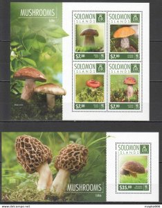 2014 Solomon Islands Mushrooms Plants Nature #2797-2801 1+1 ** Ls222