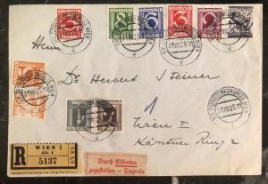 1925 Vienna Austria Zionist Congress Cancels Cover Domestic Used Sc#303-324