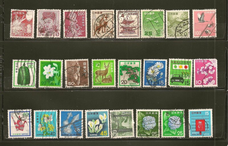 Japan Collection of 24 Different Older Stamps Used