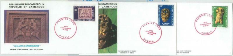 77350 - CAMEROUN - POSTAL HISTORY -  3 FDC COVER 1985 - art ARCHEOLOGY