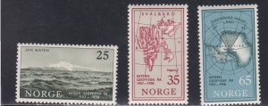 Norway # 355-357, International Geophysical Year, NH, 1/2 Cat.
