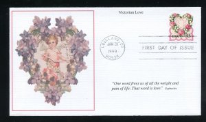 US 3274 1999 Love issue Bklt single UA Mystic cachet FDC