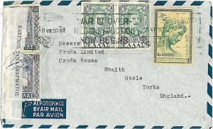 ROYALTY - POSTAL HISTORY : GREECE - AIRMAIL COVER to GB - CENSURED