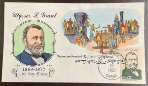 2217i Collins Hand Painted cachet Ulysses S. Grant, Ameripex  ‘86 FDC