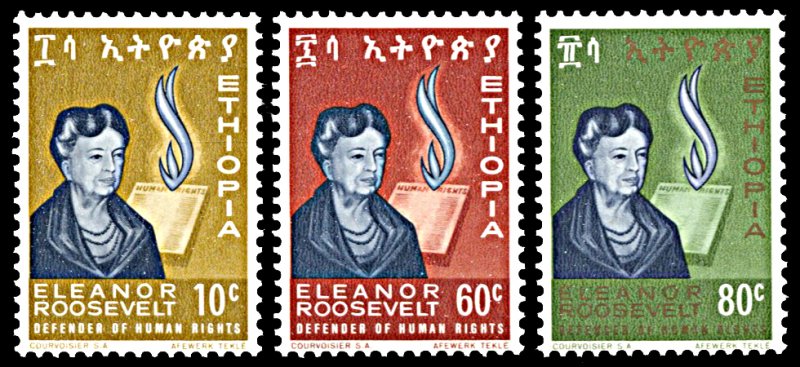 Ethiopia 425-427, MNH, Eleanor Roosevelt in Memoriam