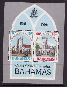 Bahamas-Sc#620a-unused NH sheet-Christ Church Cathedral-1986-