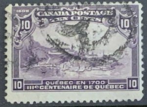 CANADA 1908  QUEBEC TEN CENTS  SG193 USED... CAT £85