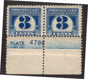 U.S. -  RB67  - Plate Number Pair (4786) - Fine/Very Fine - Never Hinged