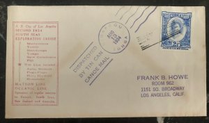 1934 Niuafoou Tonga Toga Tin Can Canoe Mail Cover to Los Angeles Ca USA