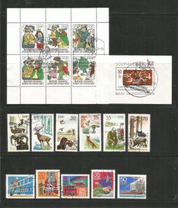 GERMANY – DDR – 1977 – FULL YEAR SET – 76 STAMPS + 8 SHEETS - USED