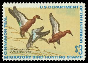 Scott RW38 1971 $3.00 Duck Stamp Mint F-VF OG NH Cat $42.50