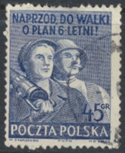 Poland  Sc#  507A Workers Used  small area of thin  see details  / scans 