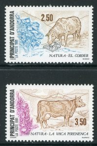 French Colony 1991 Andorra Farm Animals Sc #406-7 MNH H261 ⭐⭐