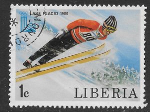 Liberia #449 Lake Placid 1980 Olympics. Skiing