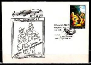 Romania, 04-22/OCT/96 issue. Composer Igor Stravinsky on Cachet Envelope.