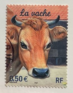 France 2004 Scott 3019 used - 0.50€,  Farm animals, Cow, la vache