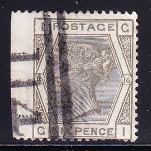 Great Britain 1872 6d Queen Victoria Wing Margin Copy F/VF/used(o)