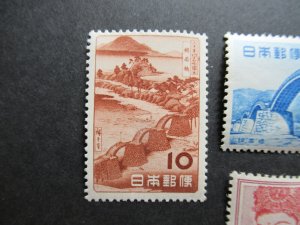 Japan 1953 Stamps #578-580 & 449 MNH CV $20 