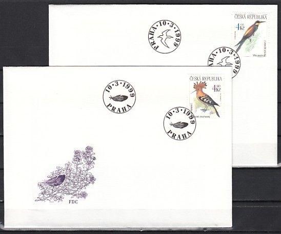 Czech Rep., Scott cat. 3082-3083. Birds issue on 2 First Day Covers. ^