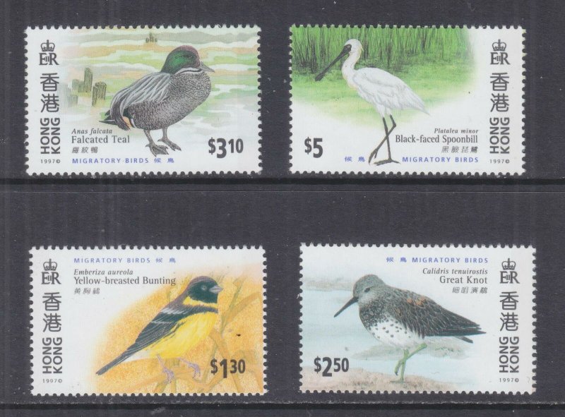 HONG KONG, 1997 Migratory Birds set of 4, mnh.