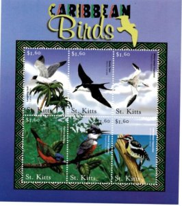 Saint Kitts 2001 - Birds - Sheet Of 6 Stamps - Scott #486 - MNH