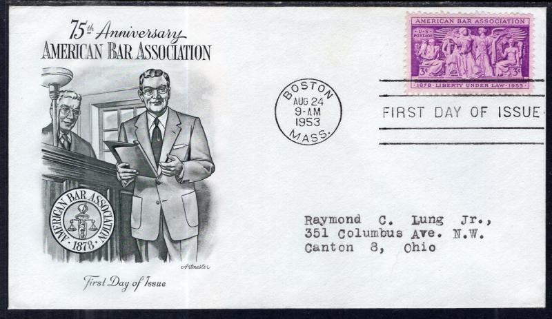 US 1022 Bar Association Artmaster Typed FDC