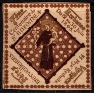 1895 Portugal Poster Stamp 7th Centenary Of St. Anthony of Padua