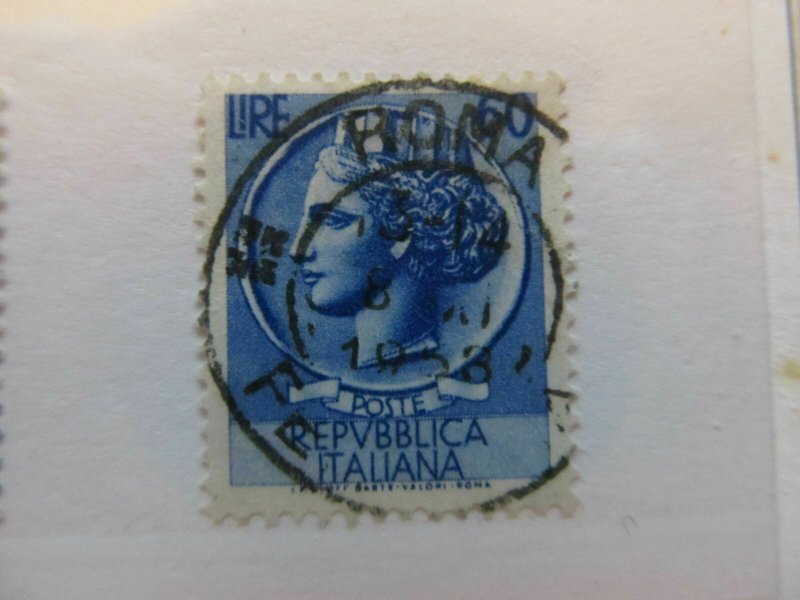 Italy Italia 1953-54 60L usato Fil Ruota fine stamp A5P10F64