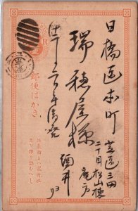 JAPAN POSTAL HISTORY POSTAL STATIONERY POSTCARD ADDR CANC YRS'1900