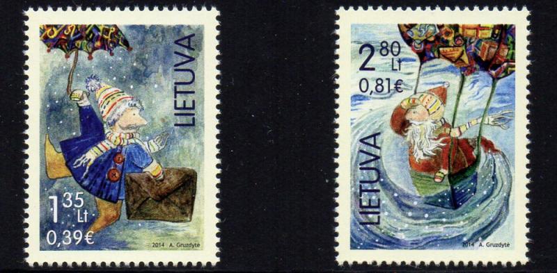 Lithuania Sc 1036-7 2014 Christmas stamp set mint NH