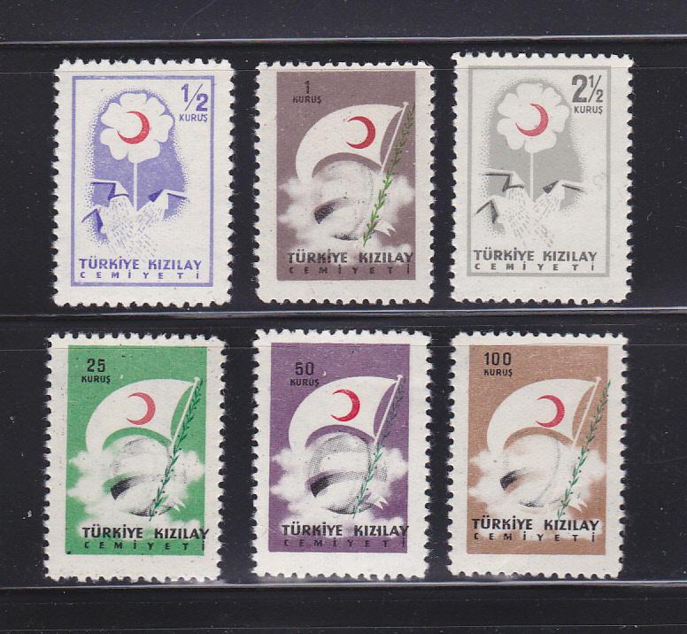 Turkey RA207-RA209, RA211-RA213 NNH Postal Tax Stamps