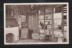 United States 876 U Photo Post Card Library US Grant Honed In Galena Illinois