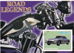 SA19i Afghanistan 2001 Road Legends - Cars and Motorcycles used S/S cinderella